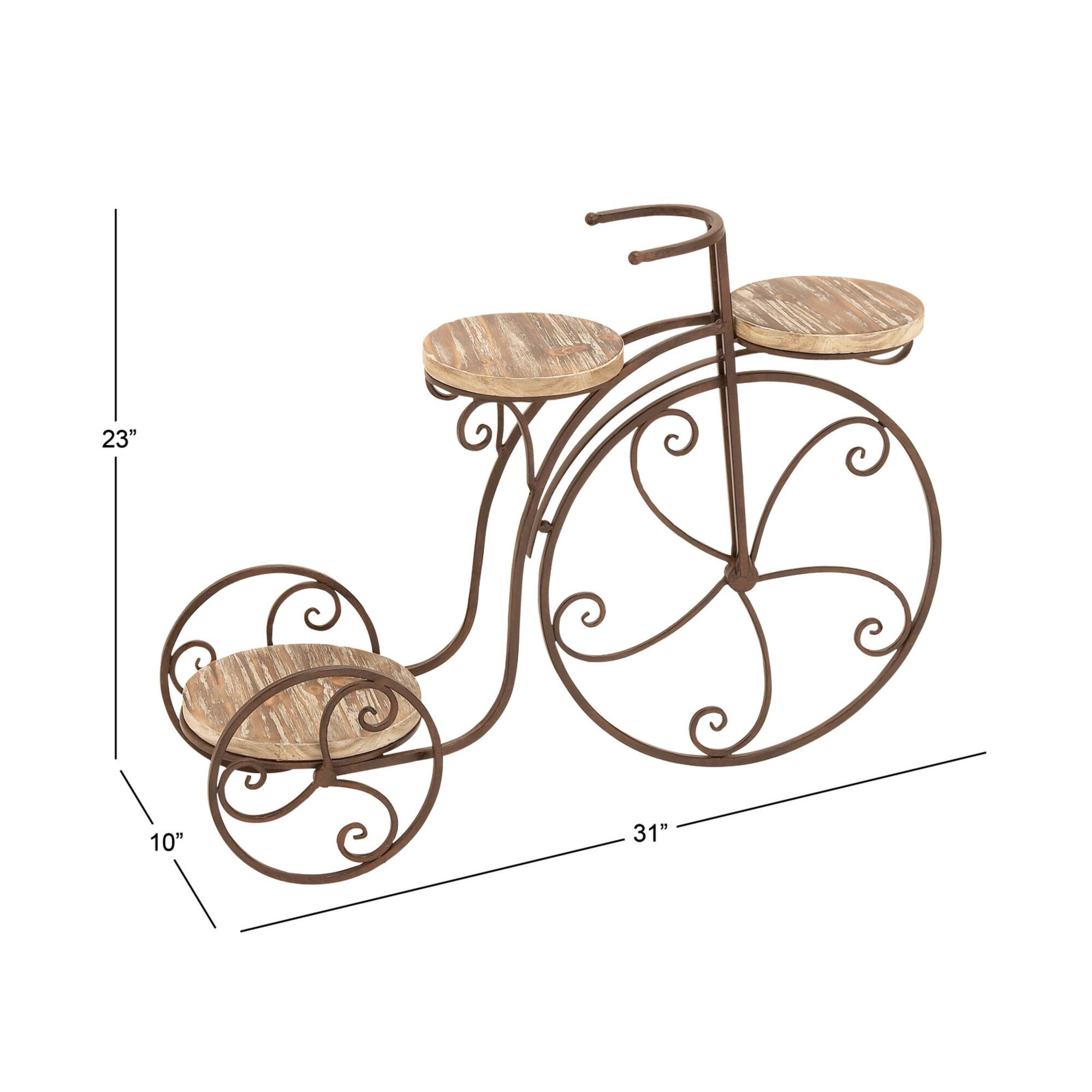 Brown Metal Farmhouse Bicycle Plantstand